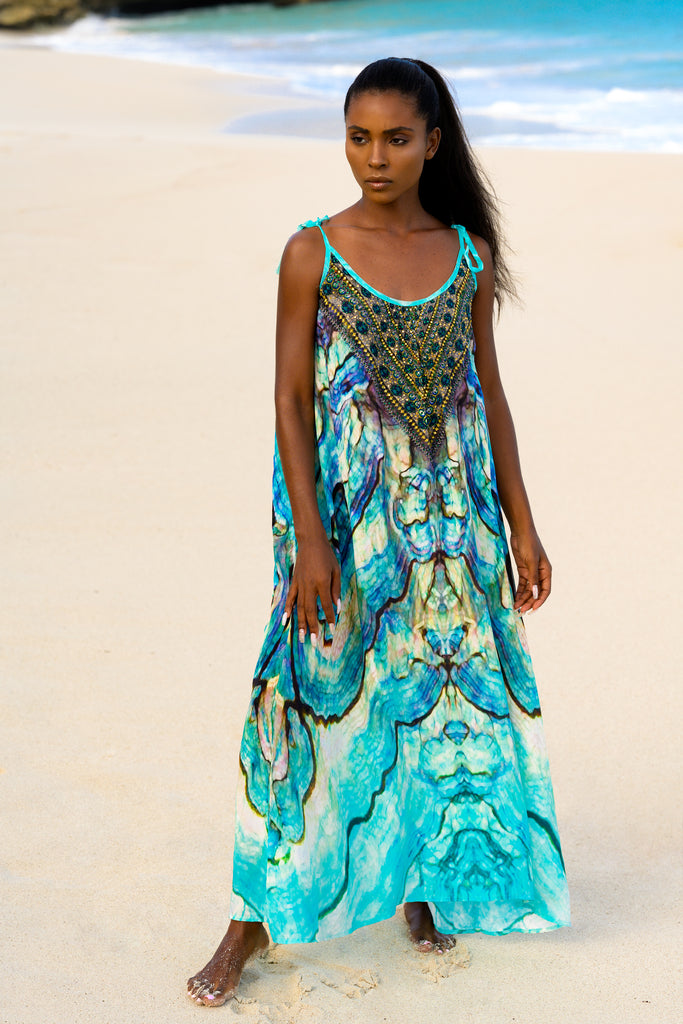 Reef Maxi Dress Blue Shell